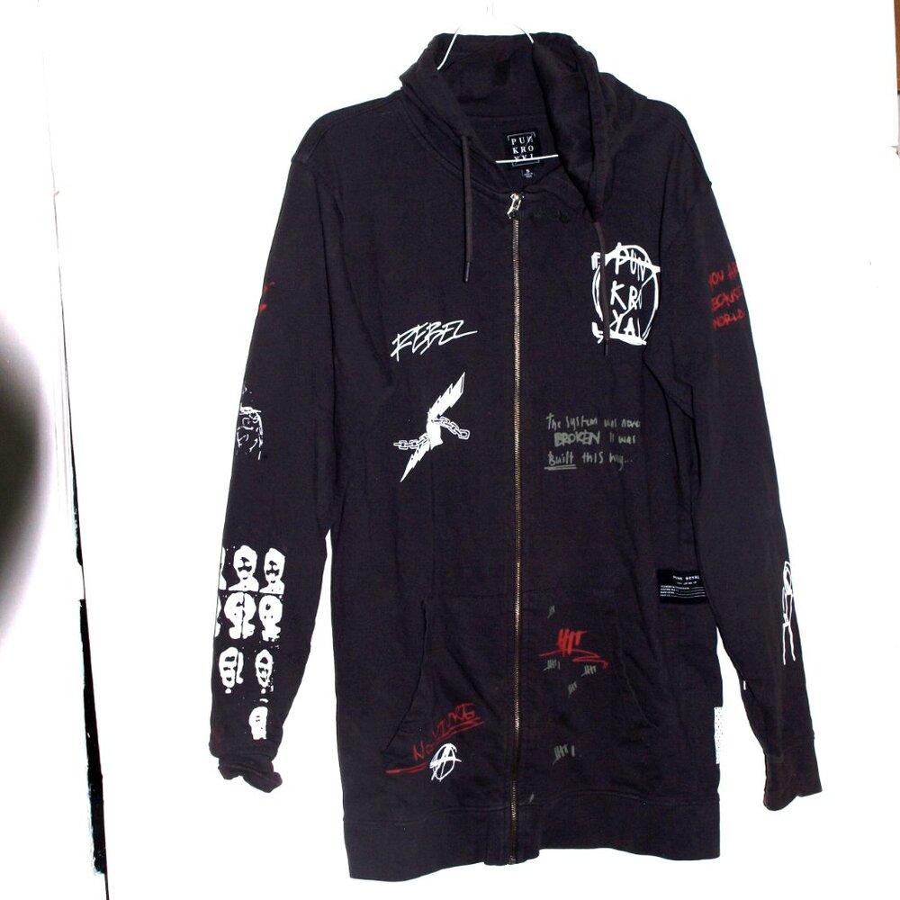 Punk Royal Black Graphic Jacket